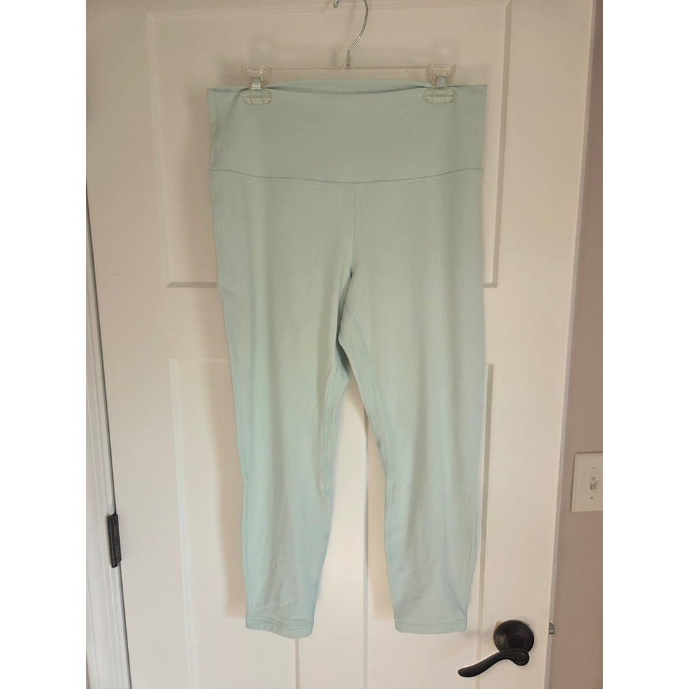 Lululemon double Align High-Rise 25 Mint Green Nulu Yoga Pants Size 14 LW5CTQS